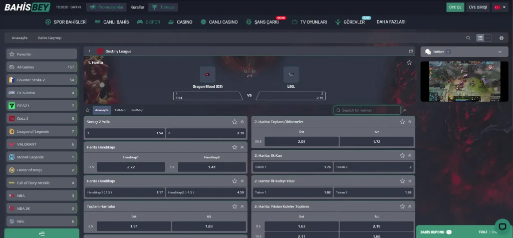 Bahisbey E-Spor Bahis Oranları ve Rehberi